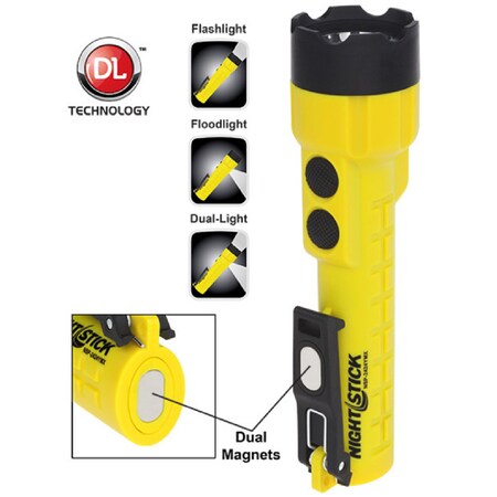 Nightstick Nightstick X-Series Dual-Light w-Dual Magnets Yellow Body NSP-2424YMX